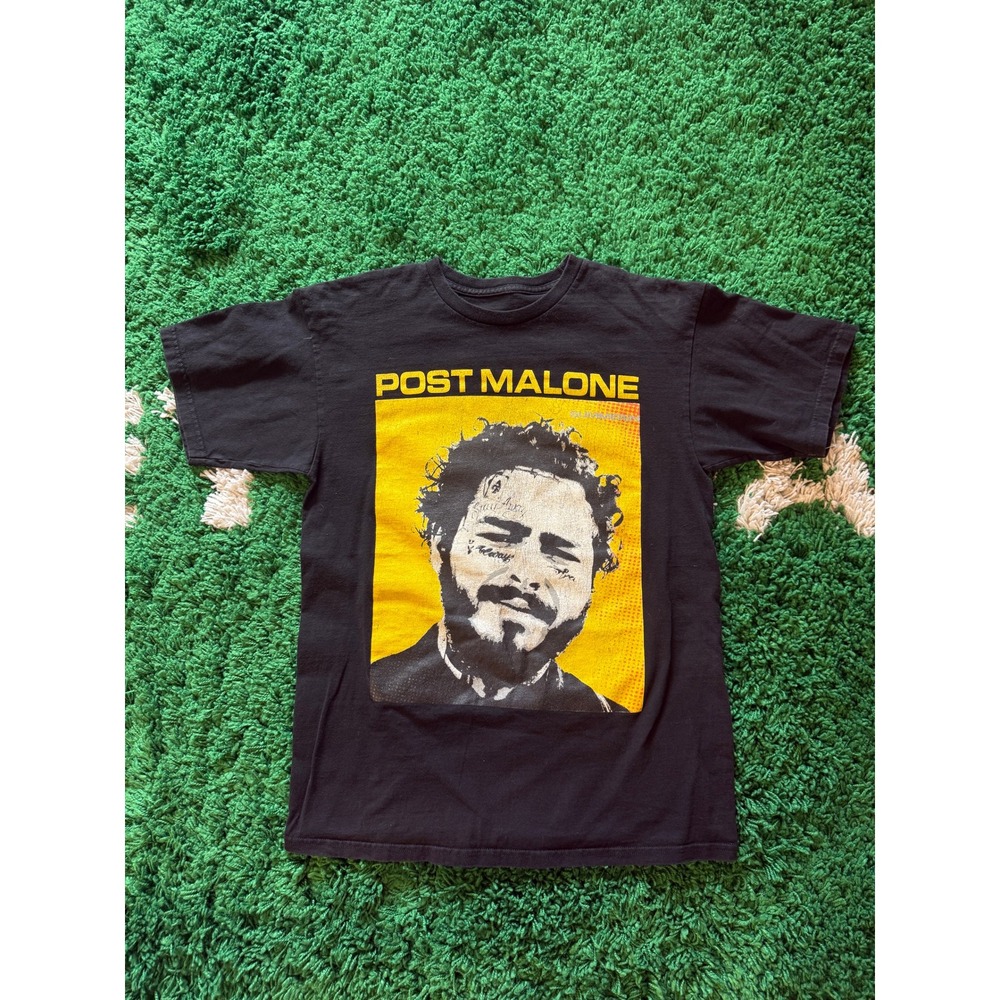 Post Malone 2019 Runaway Tour Graphic T-Shirt Black Yellow Mens Small S